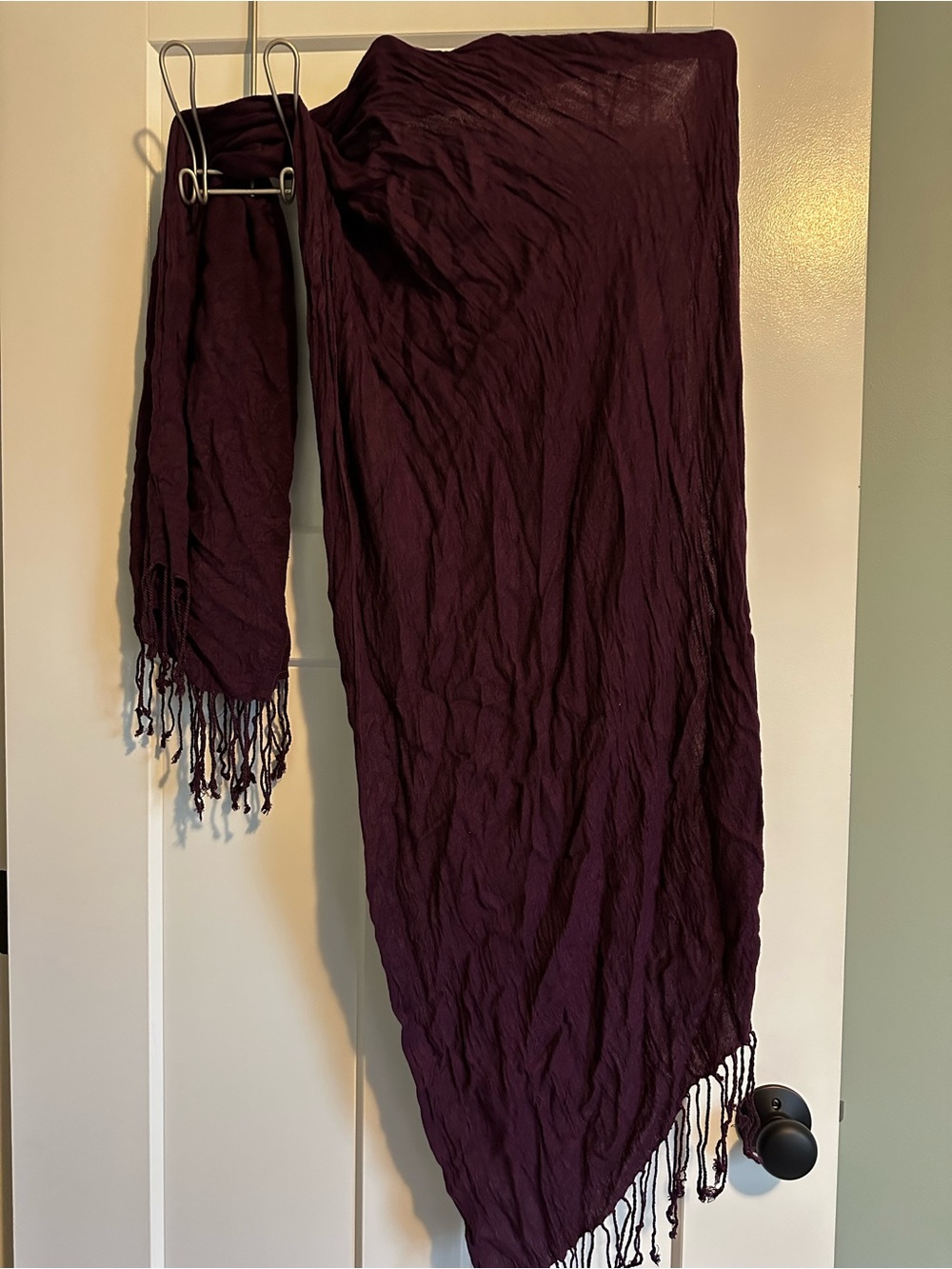 Plum Fringe Scarf Wrap